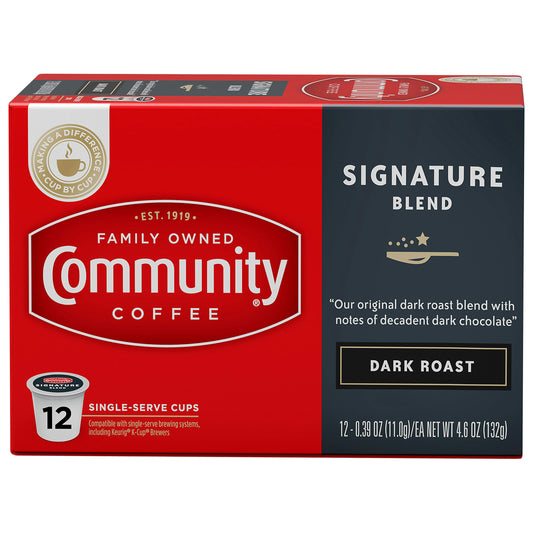 Community Coffee Single Serve Dark Roast 12 Pc Pack of 6