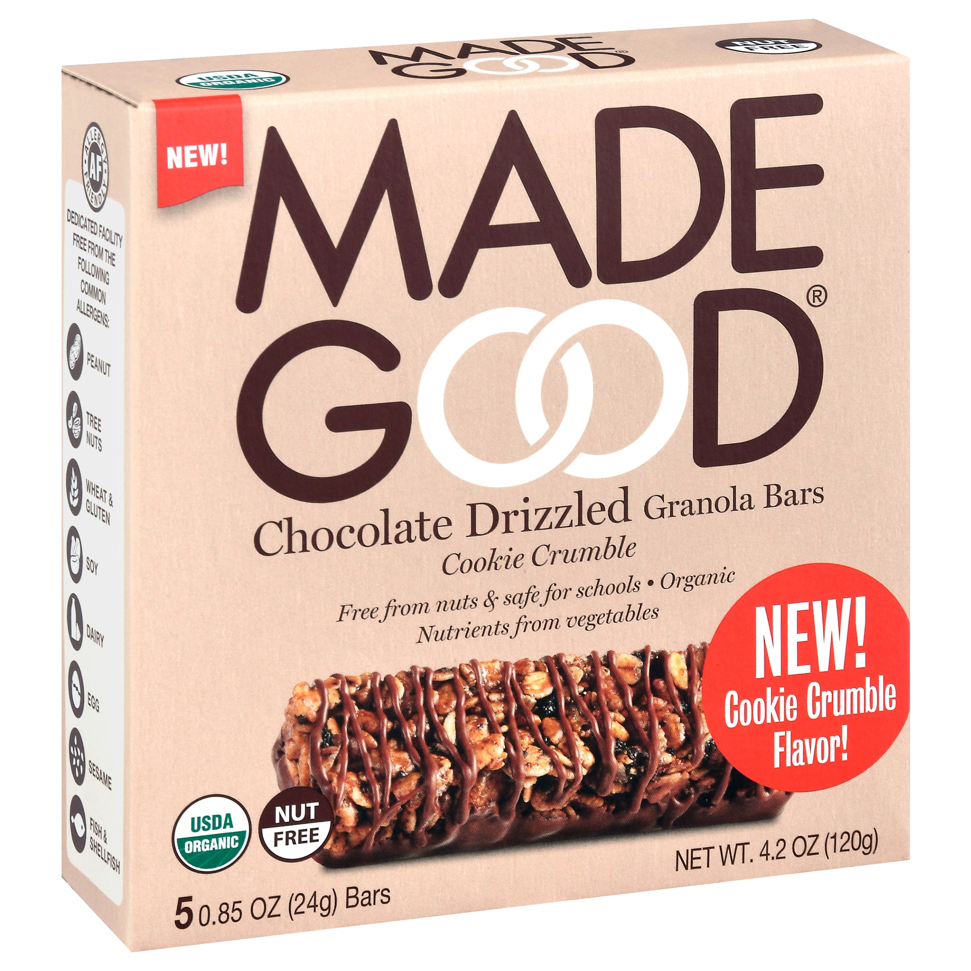 Madegood Bar Chocolate Drizzled Cookie 4.2 oz (Pack Of 6)