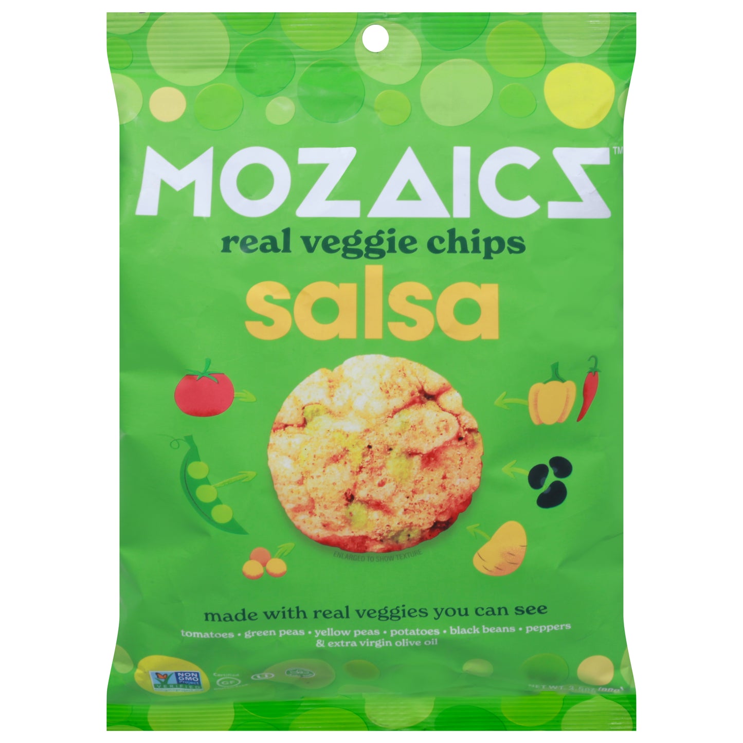 Mozaics Chips Veggie Salsa Popped 3.5 Oz (Pack Of 6)