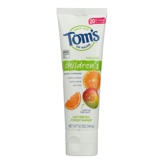 Tom's Of Maine - Toothpaste Kids Orange Mango Anticavity Fluo 5.1 oz (Pack of 6)