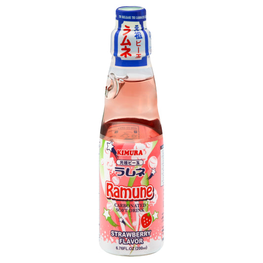 Kimura Beverage Ramune Strawberry 6.76 oz (Pack Of 18)