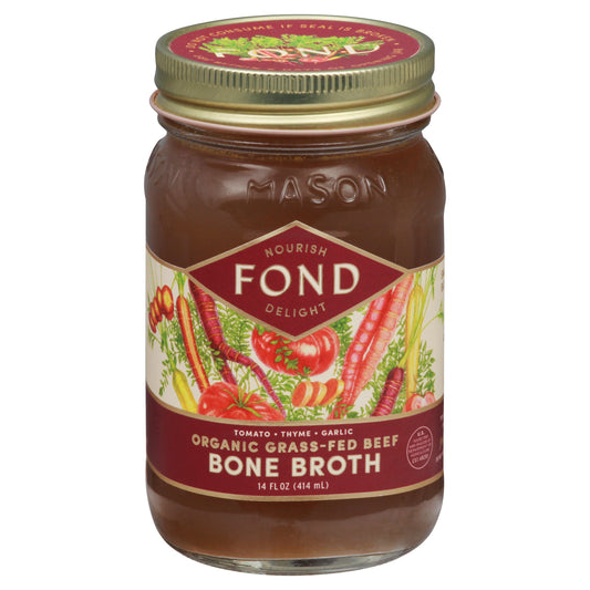 Fond Bone Broth Broth Beef Bone Grlc Organic 14 Fl Oz (Pack Of 4)