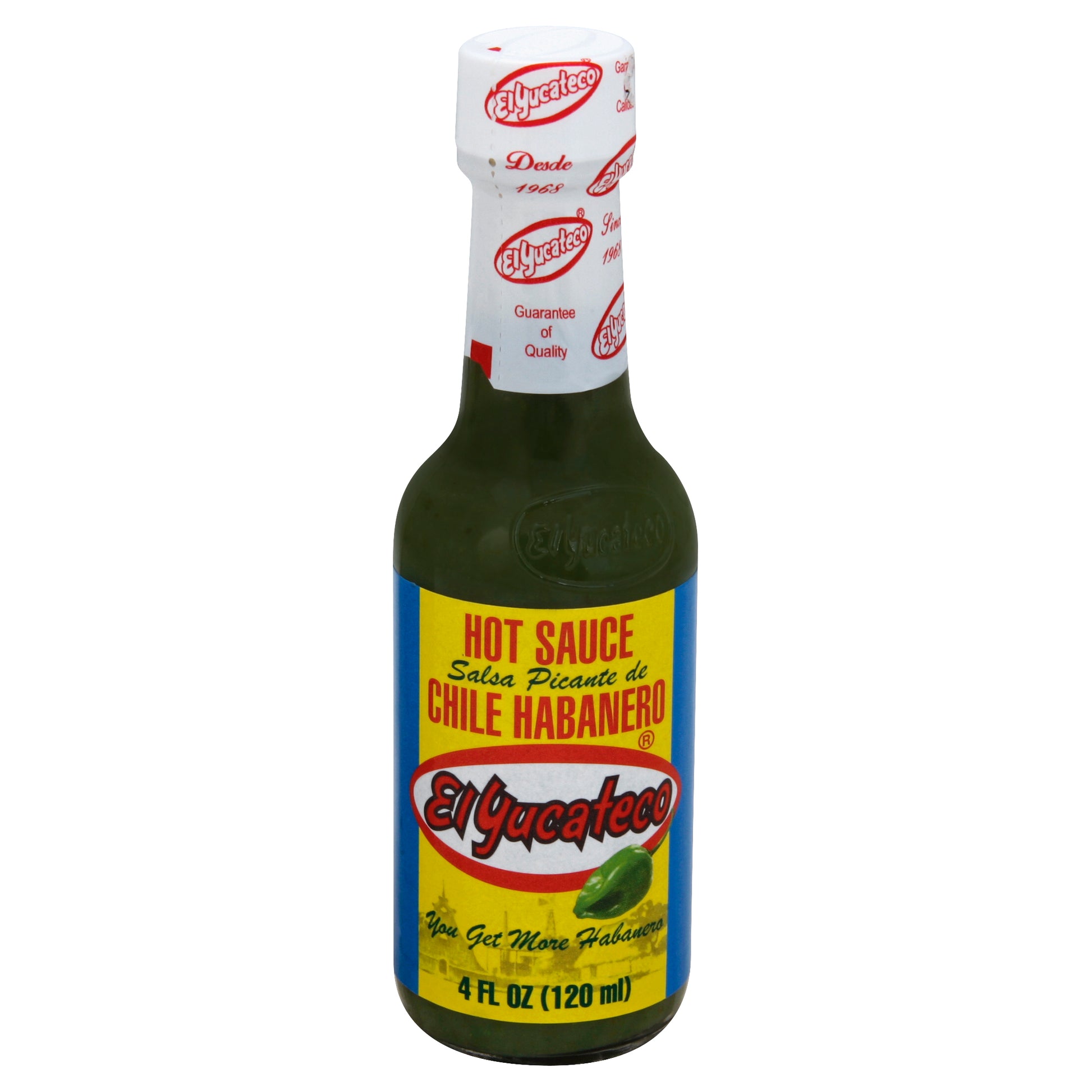 El Yucateco Chile Habanero Green Hot Sauce 4 Oz Pack of 12