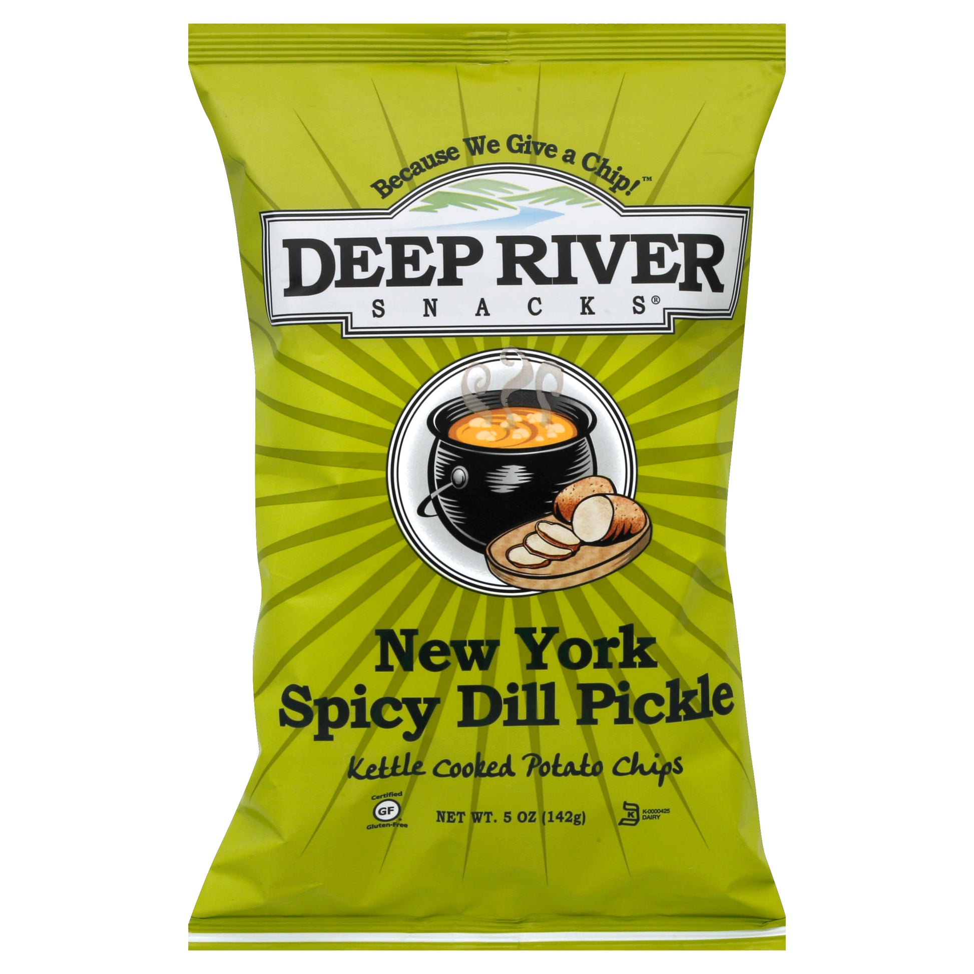 Deep River Chips Kettle Spicy Pickle 5 oz (Pack Of 12)