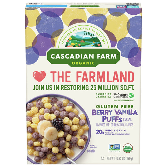 Cascadian Farm Cereal Berry Vanilla Puff 10.25 Oz (Pack Of 12)