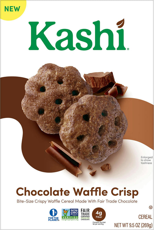 Kashi Cereal Chocolate Waffle Crisp 9.5 Oz Pack of 8