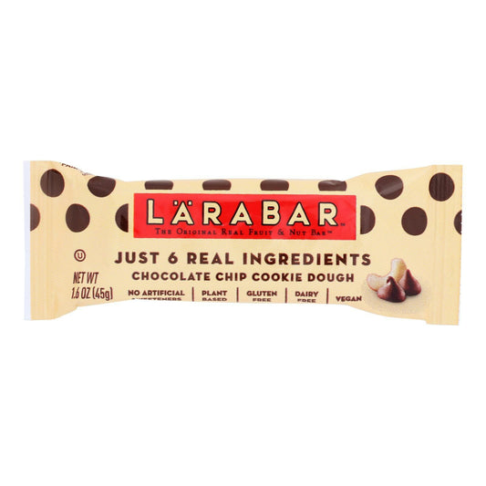 Larabar Food Bar Fruit & Nut Chocolate Chip Cookie Dough Gluten Free 1.6 Oz Pack of 16