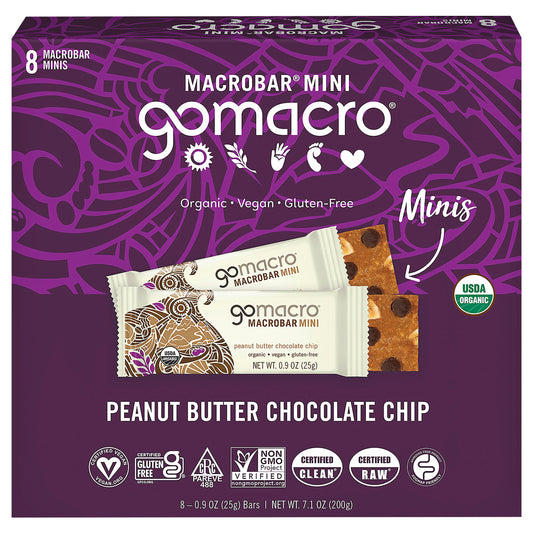 Go Macro 8Count Mini Pb Choc Chip Bar 7.2 Oz Pack of 7