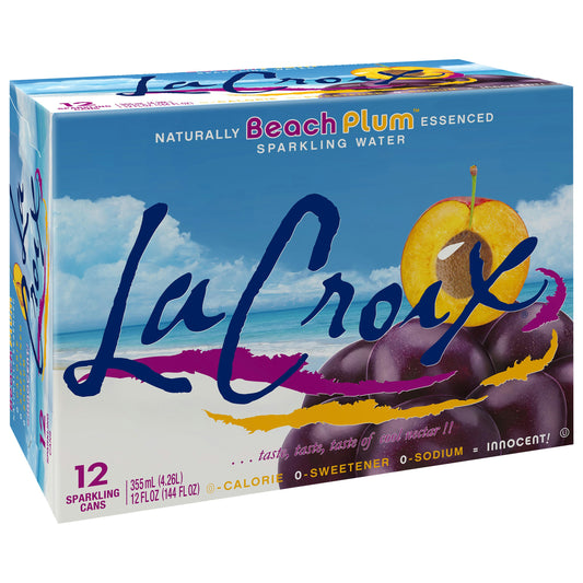 La Croix Water Sparkling Beach Plum 144 Fo Pack of 2