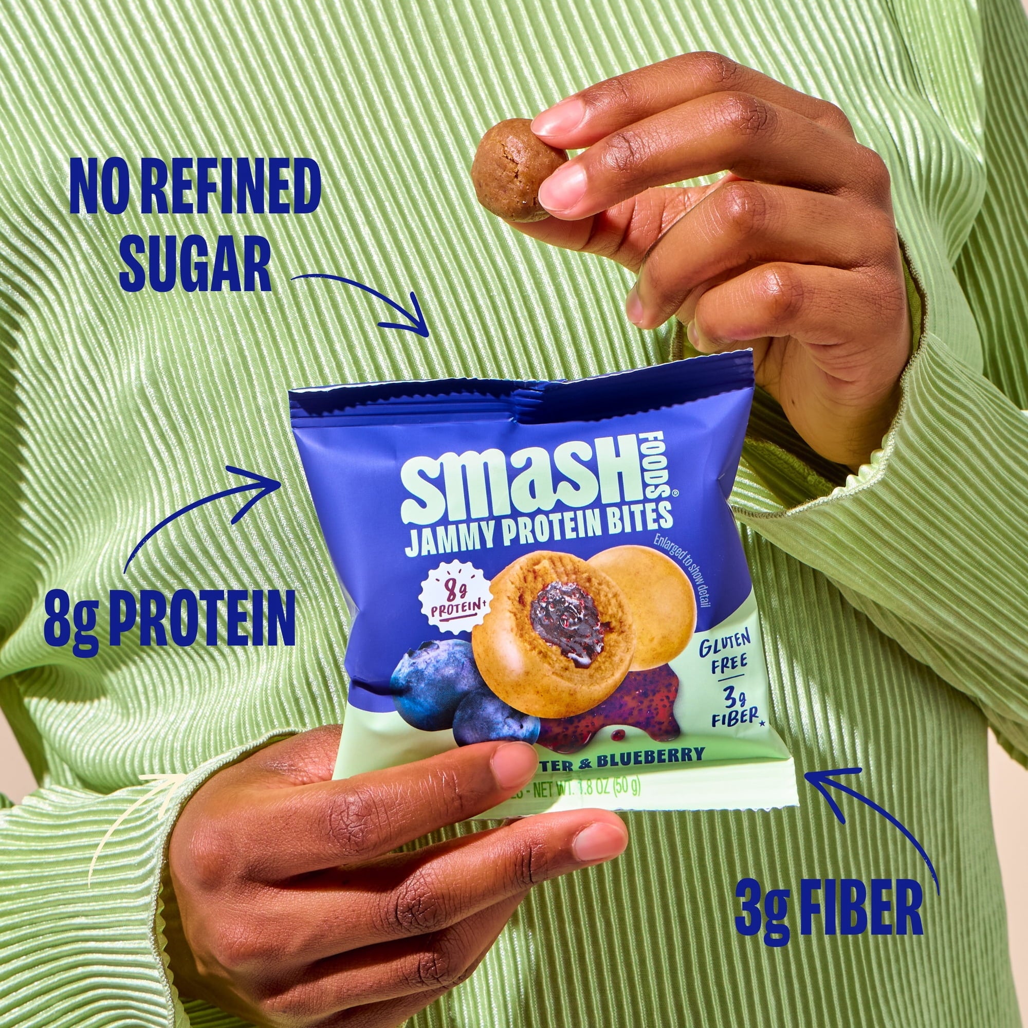 SMASH FOODS (Pack of 24) Smash Foods Snack Bites Cashew Butter Blueberry 1.8 Oz