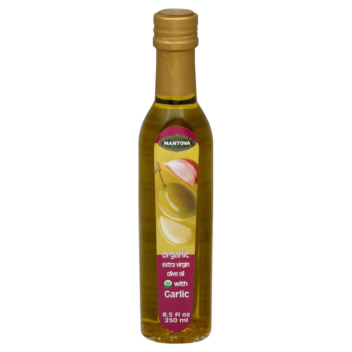 Mantova Oil Olive Extra Virgin Garlic 8.5 FO (Pack Of 6)