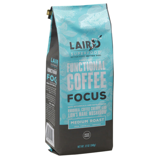 Laird Superfood Coffee Adaptogen Focus Medium 12 Oz Pack of 6