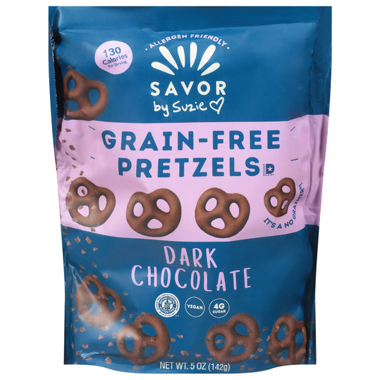 Savor By Suzie Pretzels Dark Chocolate 5 oz (Pack of 12)