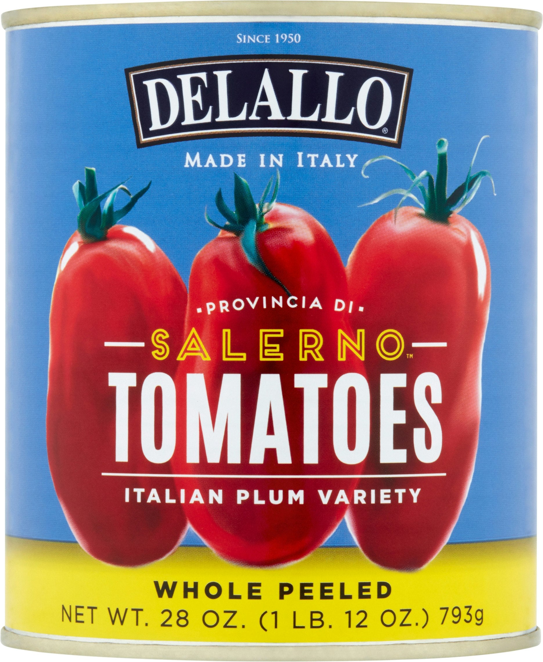 Delallo Tomatos Salerno Plum Italia 28 Oz Pack of 12