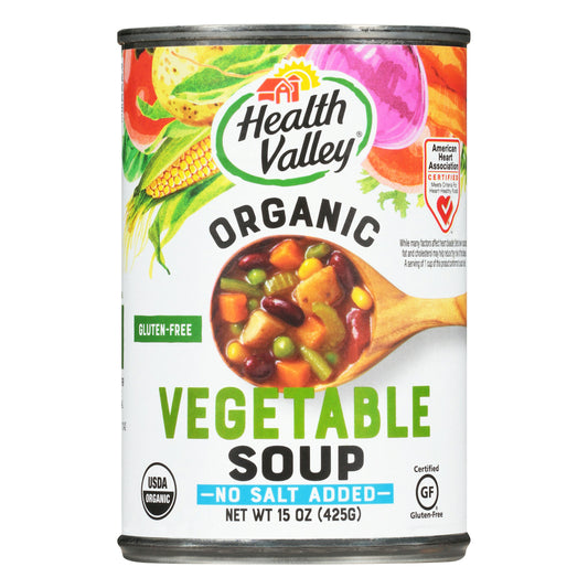 Health Valley Soup Vegetable No salt Organic 15 oz (Pack of 12)