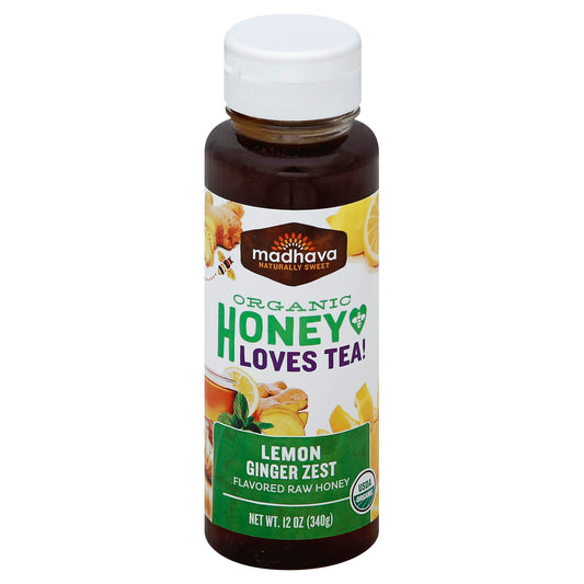 Madhava Honey Lemon Ginger 12 Oz (Pack of 6)