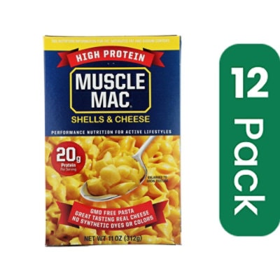 Muscle Mac High Protein Shells & Cheese 11 oz (Pack of 12)