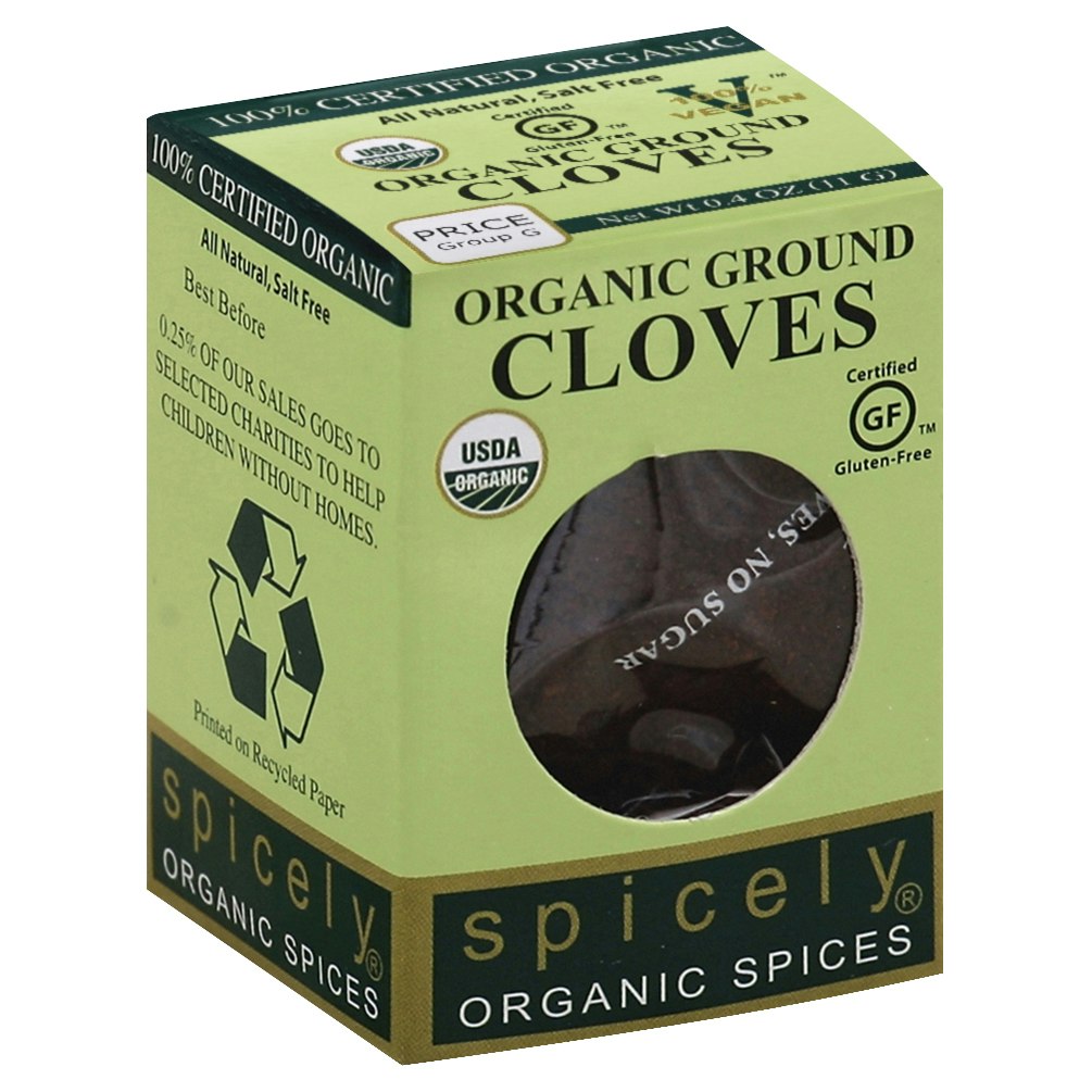 Spicely Organics Spice Cloves Ground Box 0.4 Oz Pack of 6