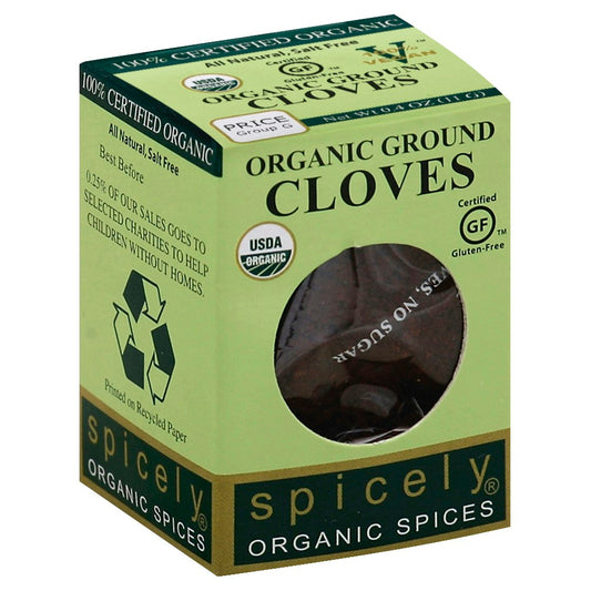 Spicely Organics Spice Cloves Ground Box 0.4 Oz Pack of 6