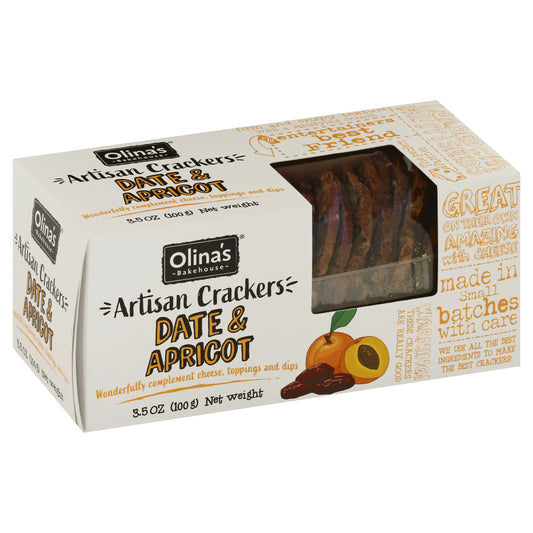 Olinas Bakehouse Crisps Date And Apricot 3.5 Oz (Pack Of 12)