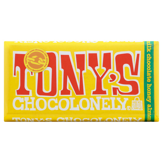 Tonys Chocolonely Bar Chocolate Milk Honey Almond 6.35 oz (Pack Of 15)