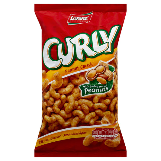 Lorenza Corn Pufed Peanut Flavour Curly 5.29 Oz (Pack Of 12)