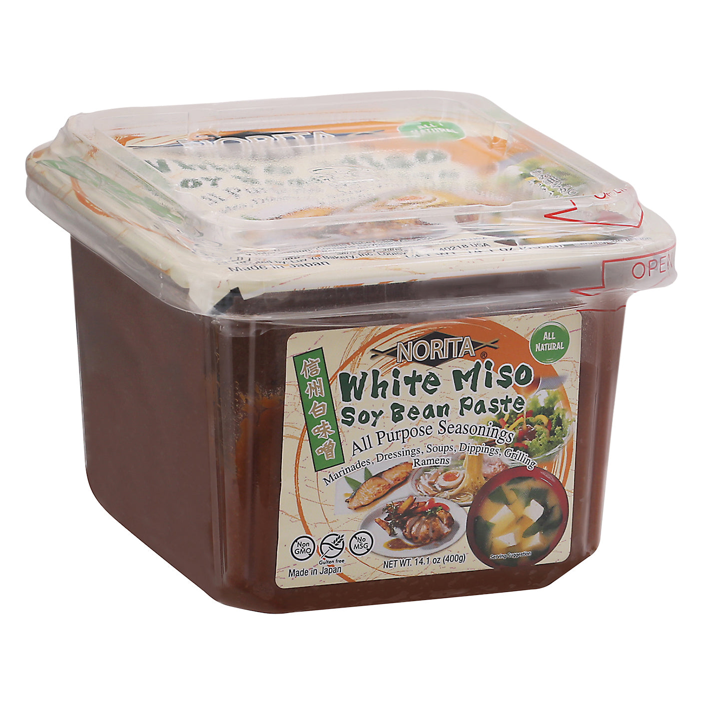Norita Paste White Miso Soy Bean 14.1 oz (Pack Of 8)