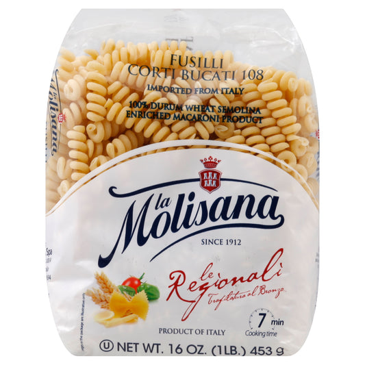 La Molisana Pasta Fusilli Bucati Cort 16 oz (Pack Of 12)