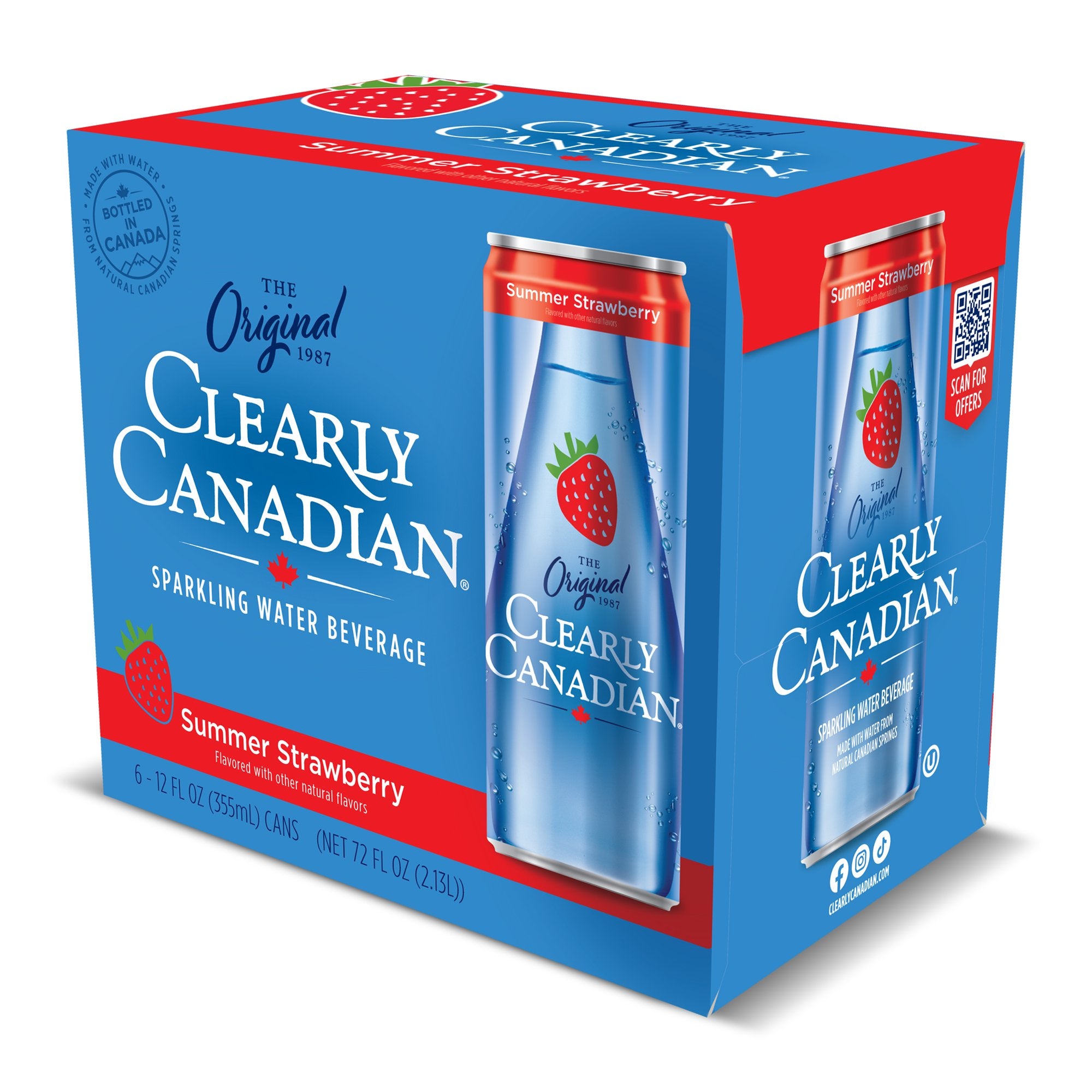 Clearly Canadian Water Sparkling Water Strawberry 6Pk