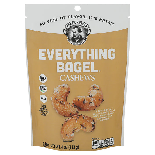 Pears Snacks Cashews Everything Bagel 4 Oz (Pack Of 6)