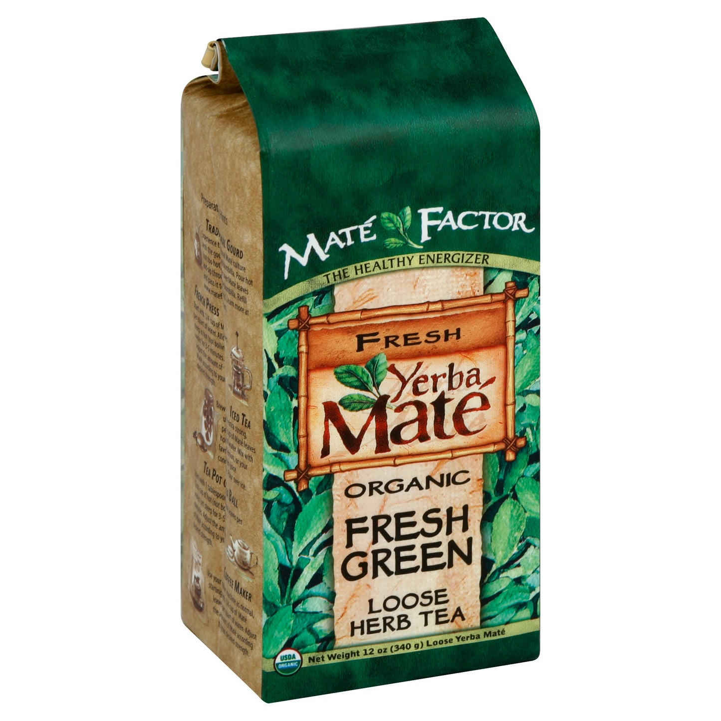 Mate Factor Tea Loose Yerba Fresh Green 12 Oz Pack of 6