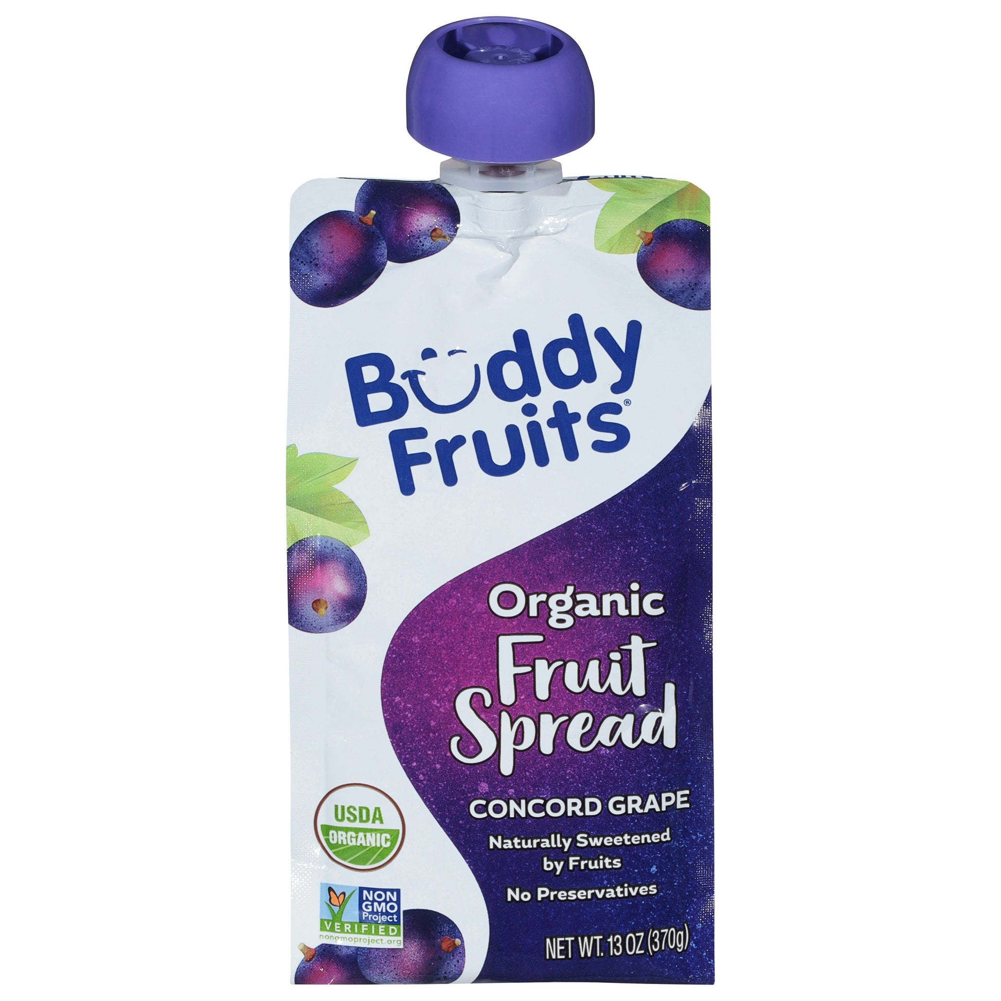 Buddy Fruits Organic Concord Grape Fruit Spread 13 oz (Pack of 6)