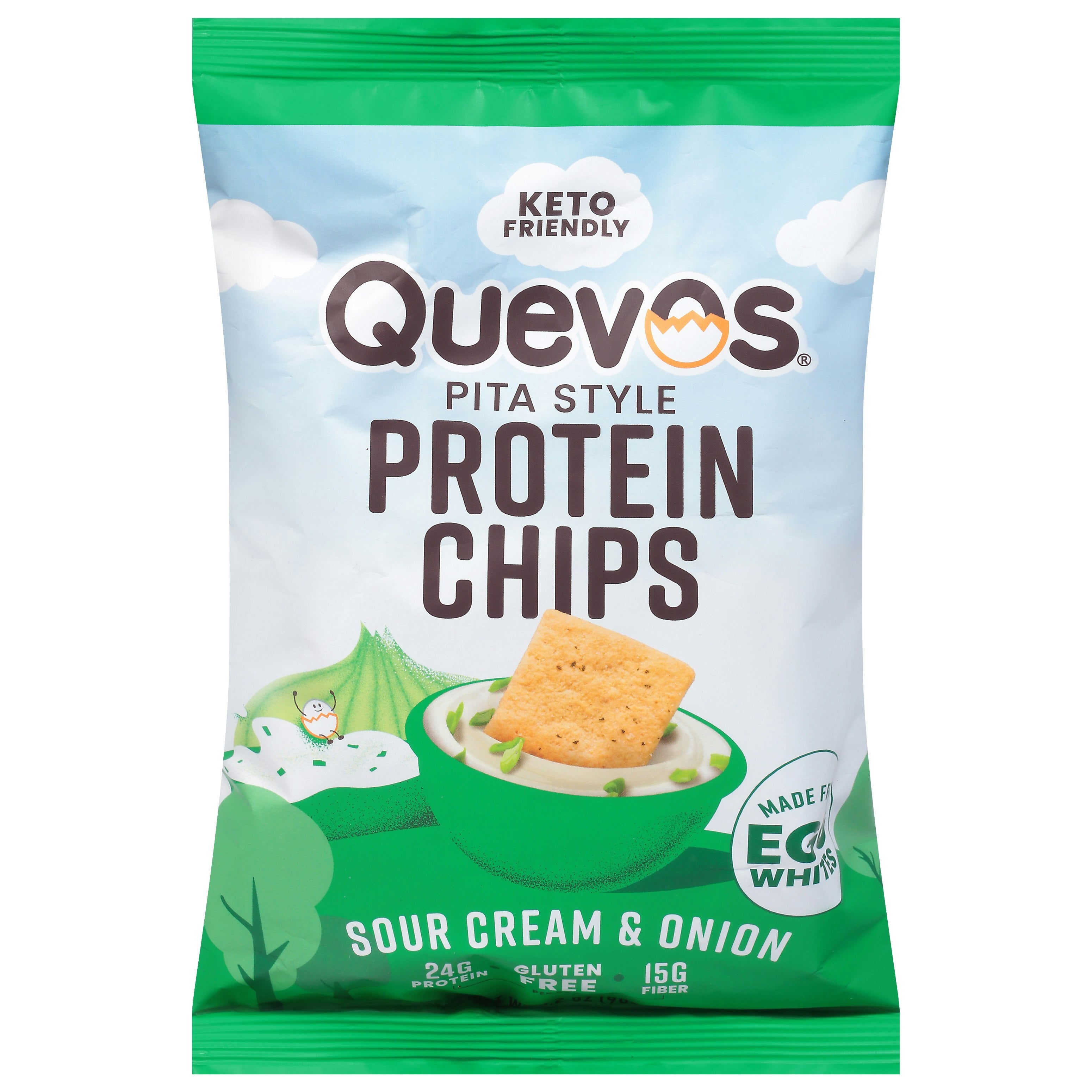 Quevos Sour Cream And Onion Egg White Chips