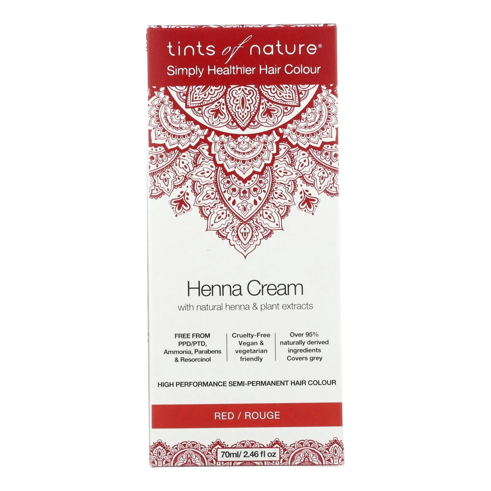 Tints Of Nature Colour Hair Henna Cream Red 2.46 Fl Oz (Pack of 3)