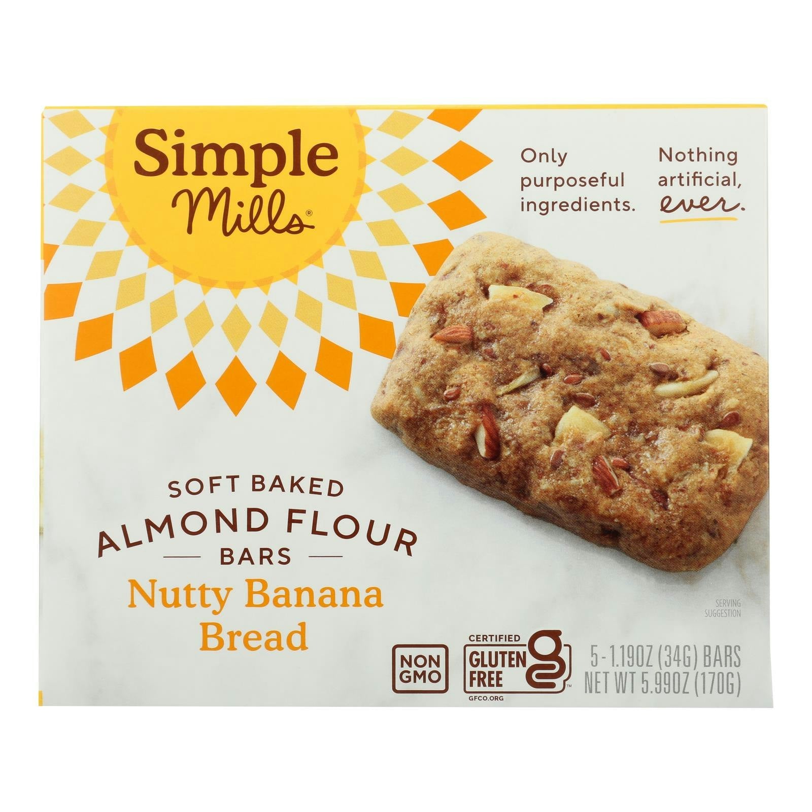 Simple Mills Bar Soft Baked Nutty Banana Bread Almond