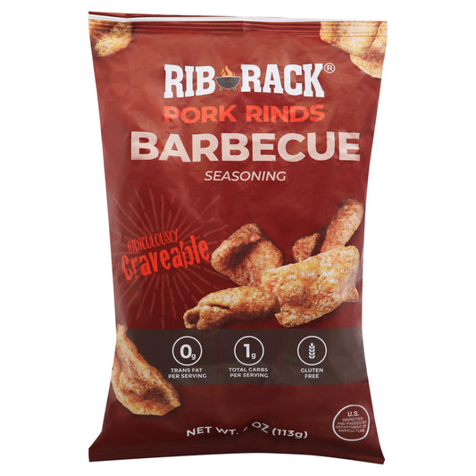 Rib Rack Pork Rinds Barbecue 4 Oz (Pack Of 12)
