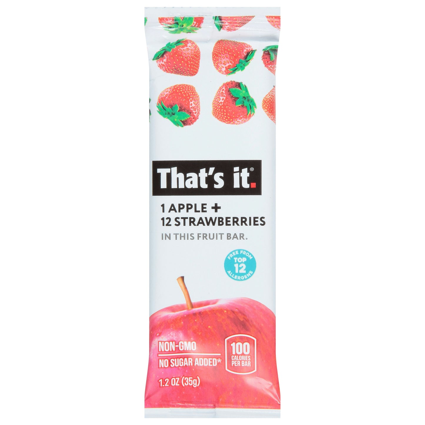 Thats It Bar Fruit Apple Strawberry 1.2 oz (Pack of 12)
