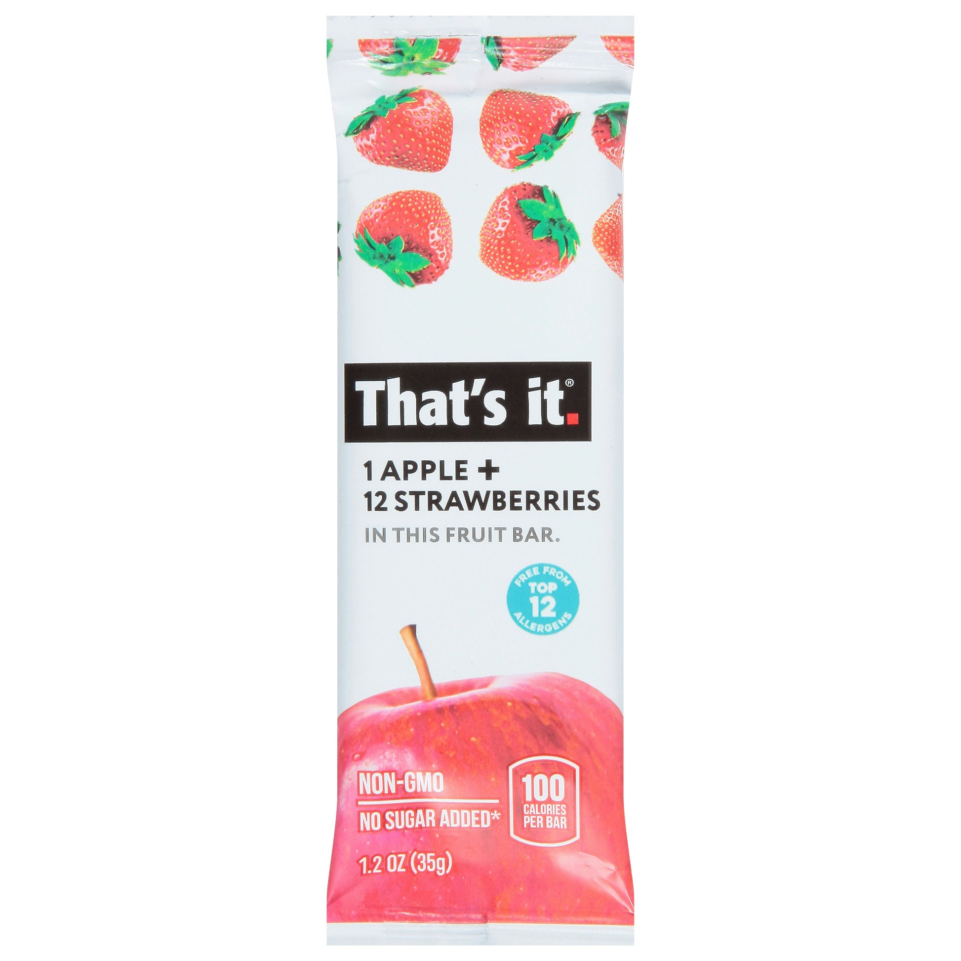 Thats It Bar Fruit Apple Strawberry 1.2 oz (Pack of 12)
