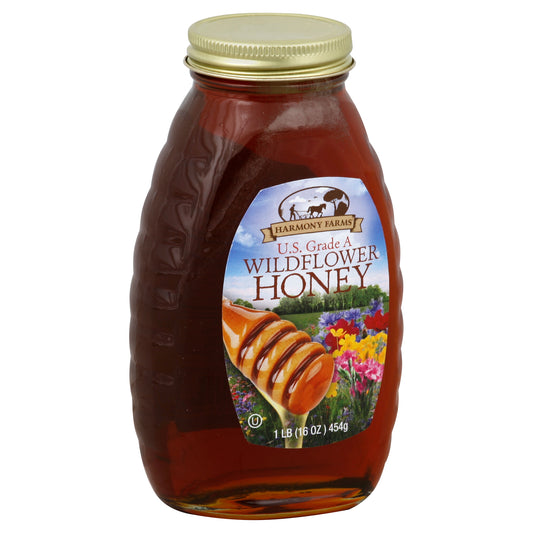 Harmony Farms Honey Wildflower 16 Oz (Pack Of 6)