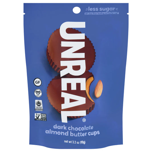 Unreal Chocolate Dark Almond Butter Cup 3.2 oz (Pack Of 6)