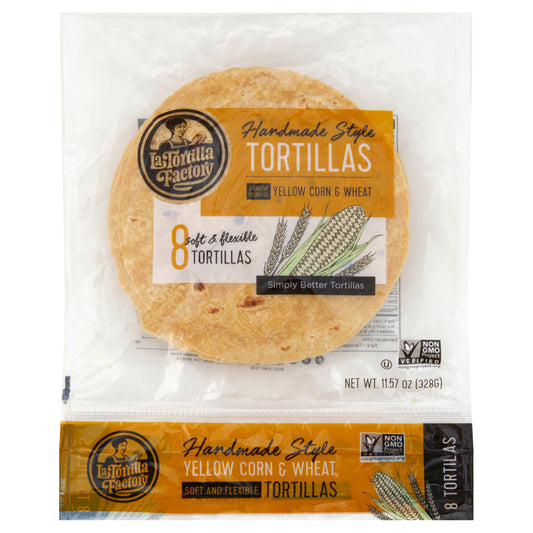 La Tortilla Factory Tortilla Corn Hand made style Yellow 11.57 oz (Pack Of 12)