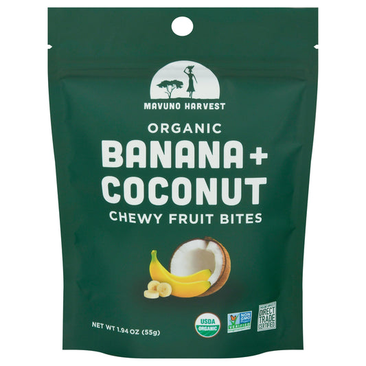 Mavuno Harvest Bites Fruit Banana Coconut 1.94 Oz Pack of 8