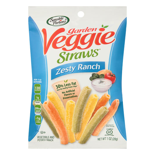 Sensible Portions Straw Veggie Ranch 1 oz (Pack of 24)