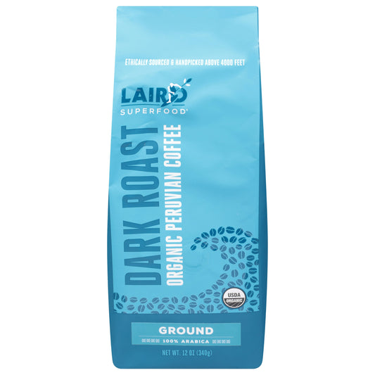 Laird Superfood Coffee Ground Dark Roasted Organic 12 Oz Pack of 6