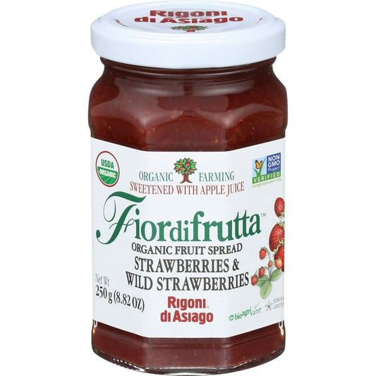 Rigoni Organic Strawberries and Wild Strawberries Fruit Spread 8.82 Oz Pack of 6
