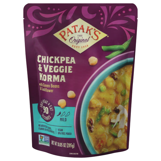 Pataks Meal RTE Korma Chickpea 10.05 Oz (Pack Of 6)