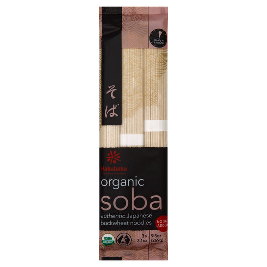 Hakubaku Noodle Buckwheat Soba Organic 9.5 oz (Pack Of 8)