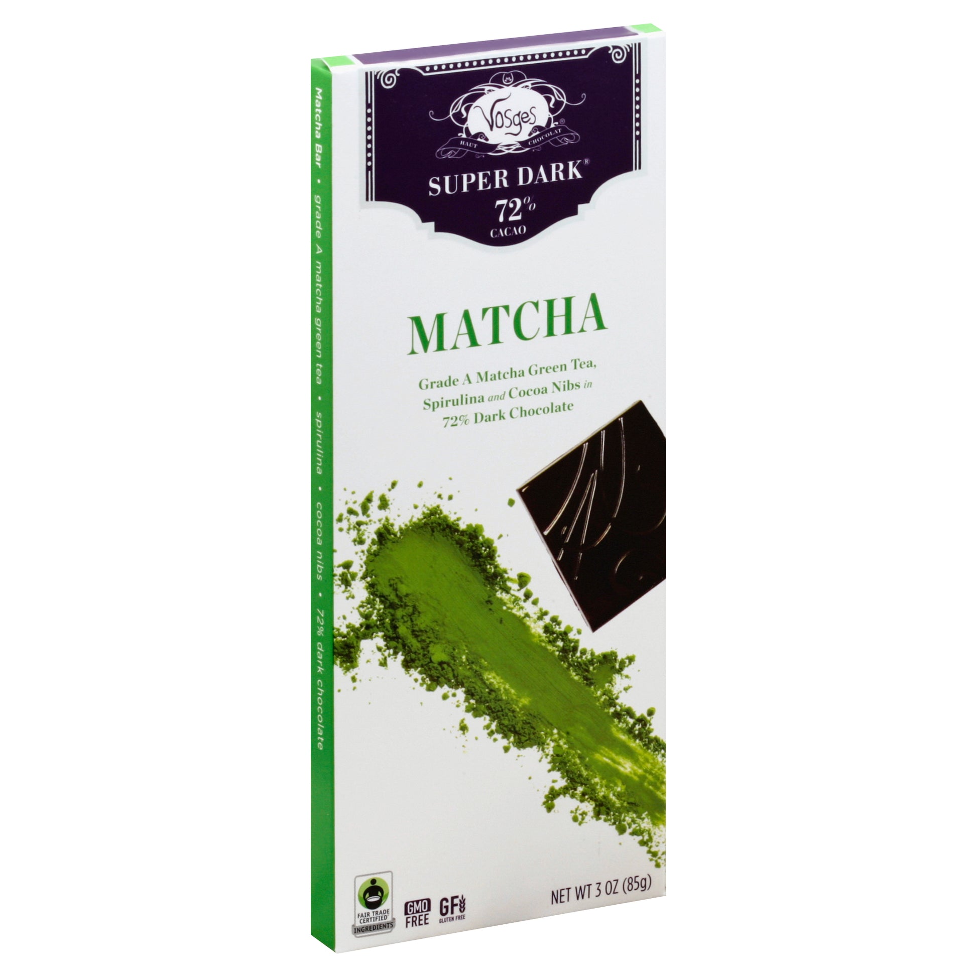 Vosges Haut Chocolate Bar Dark Matcha Grain T 3 oz (Pack Of 12)