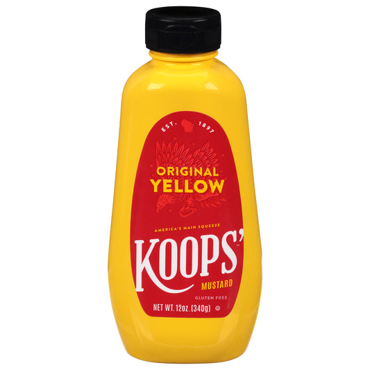 Koops Mustard Squeeze Yellow 12 oz (Pack Of 12)