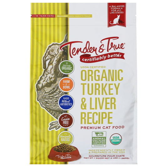 Tender And True Cat Food Turkey & Liver Organic 3 Lb Pack of 6
